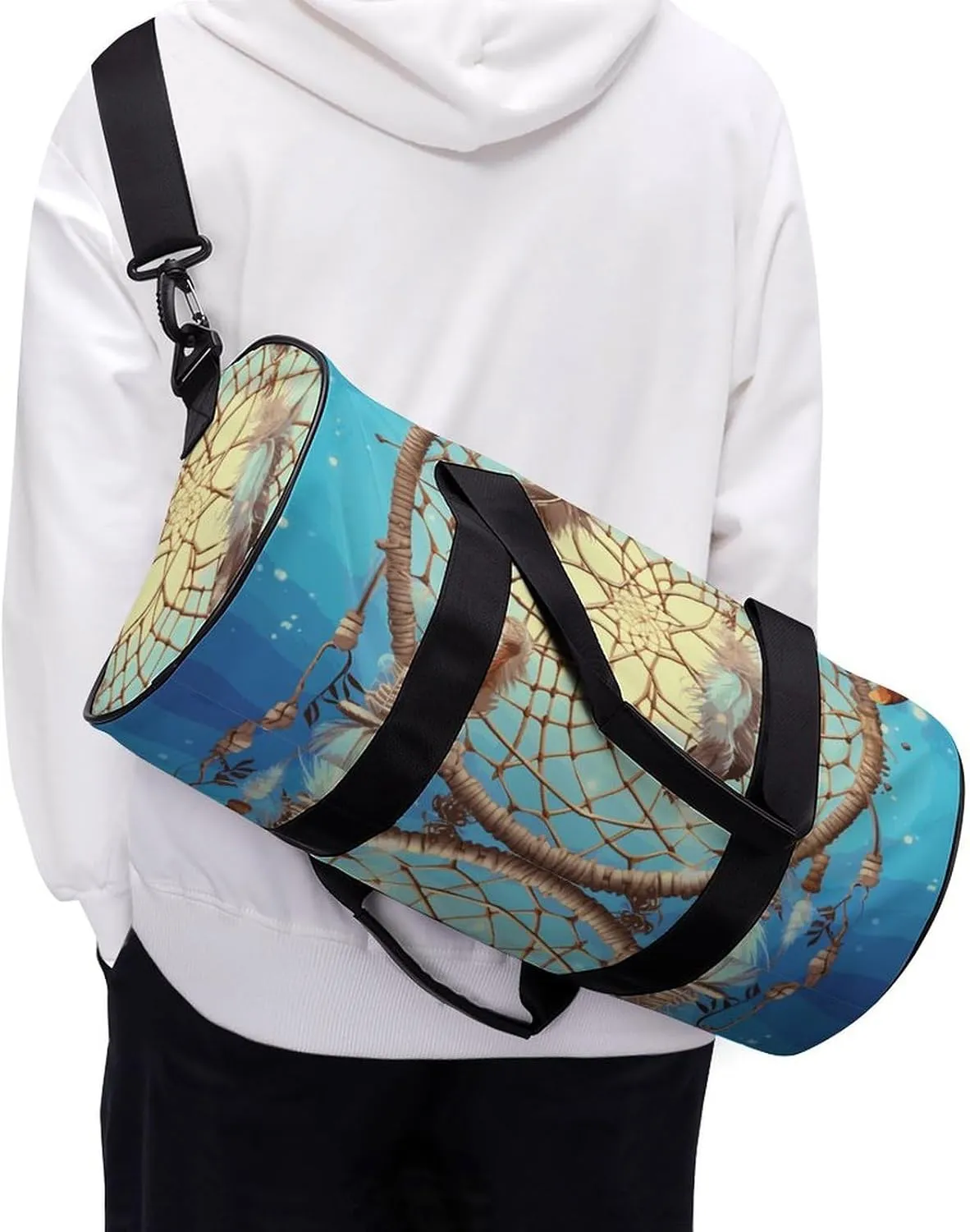 Duffel Bag for Men Women Gym Bag Catch Dream Net Travel Duffel Bag Waterproof Overnight Bag for Sports Workout