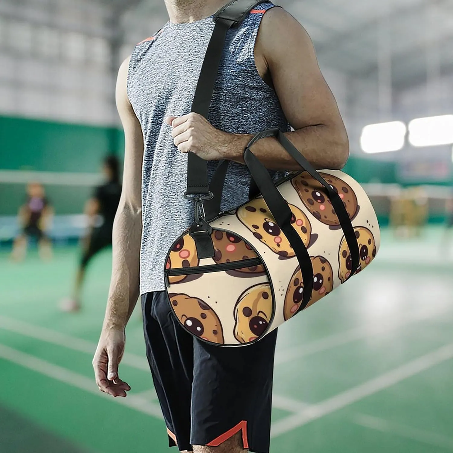 Duffel Bag for Men Women Gym Bag Chocolate Chip Cookies Travel Duffel Bag Waterproof Overnight Bag for Sports Workout