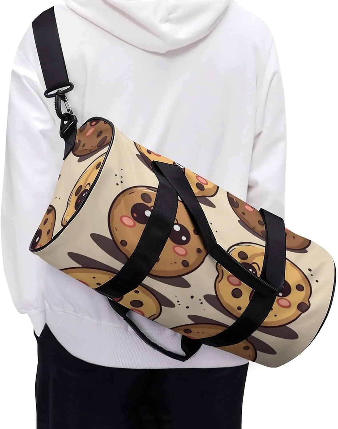 Duffel Bag for Men Women Gym Bag Chocolate Chip Cookies Travel Duffel Bag Waterproof Overnight Bag for Sports Workout