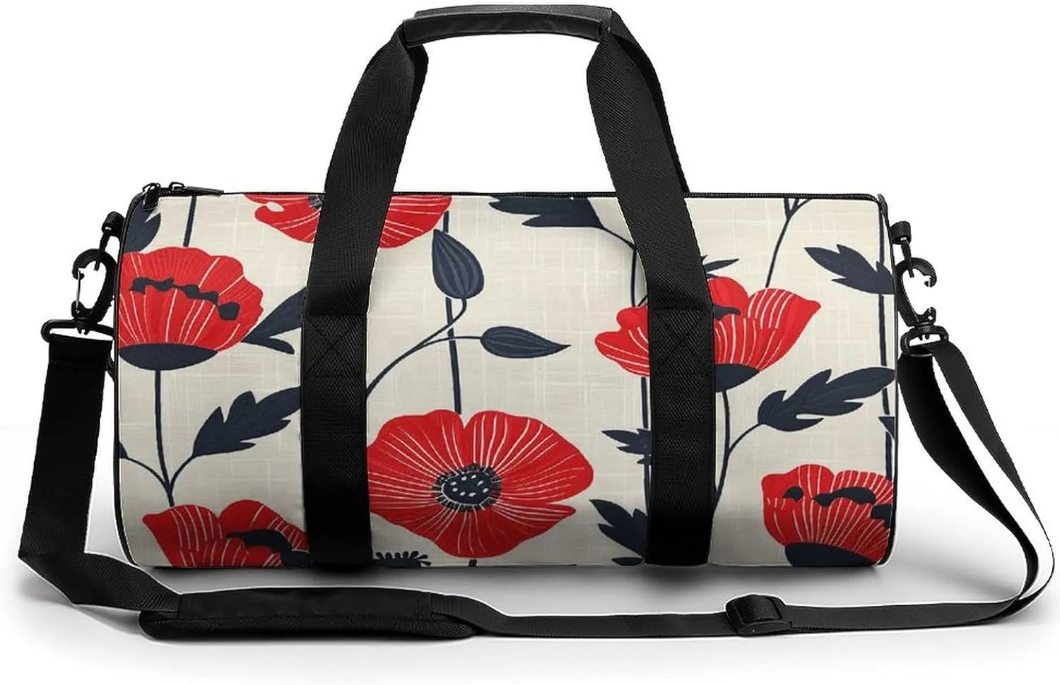 Duffel Bag for Men Women Gym Bag Cream Linen Texture Travel Duffel Bag Waterproof Overnight Bag for Sports Workout