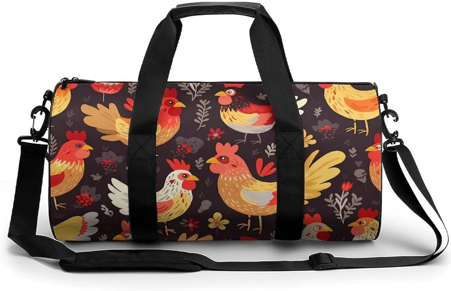 Duffel Bag for Men Women Gym Bag Cute Rooster Chickens Travel Duffel Bag Waterproof Overnight Bag for Sports Workout