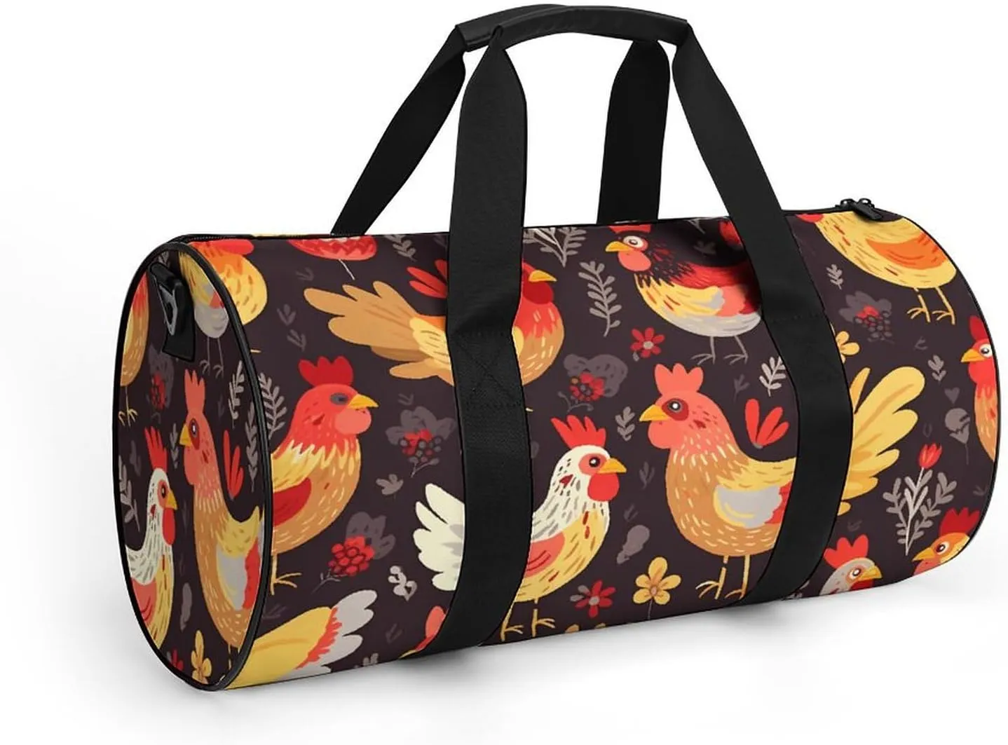 Duffel Bag for Men Women Gym Bag Cute Rooster Chickens Travel Duffel Bag Waterproof Overnight Bag for Sports Workout