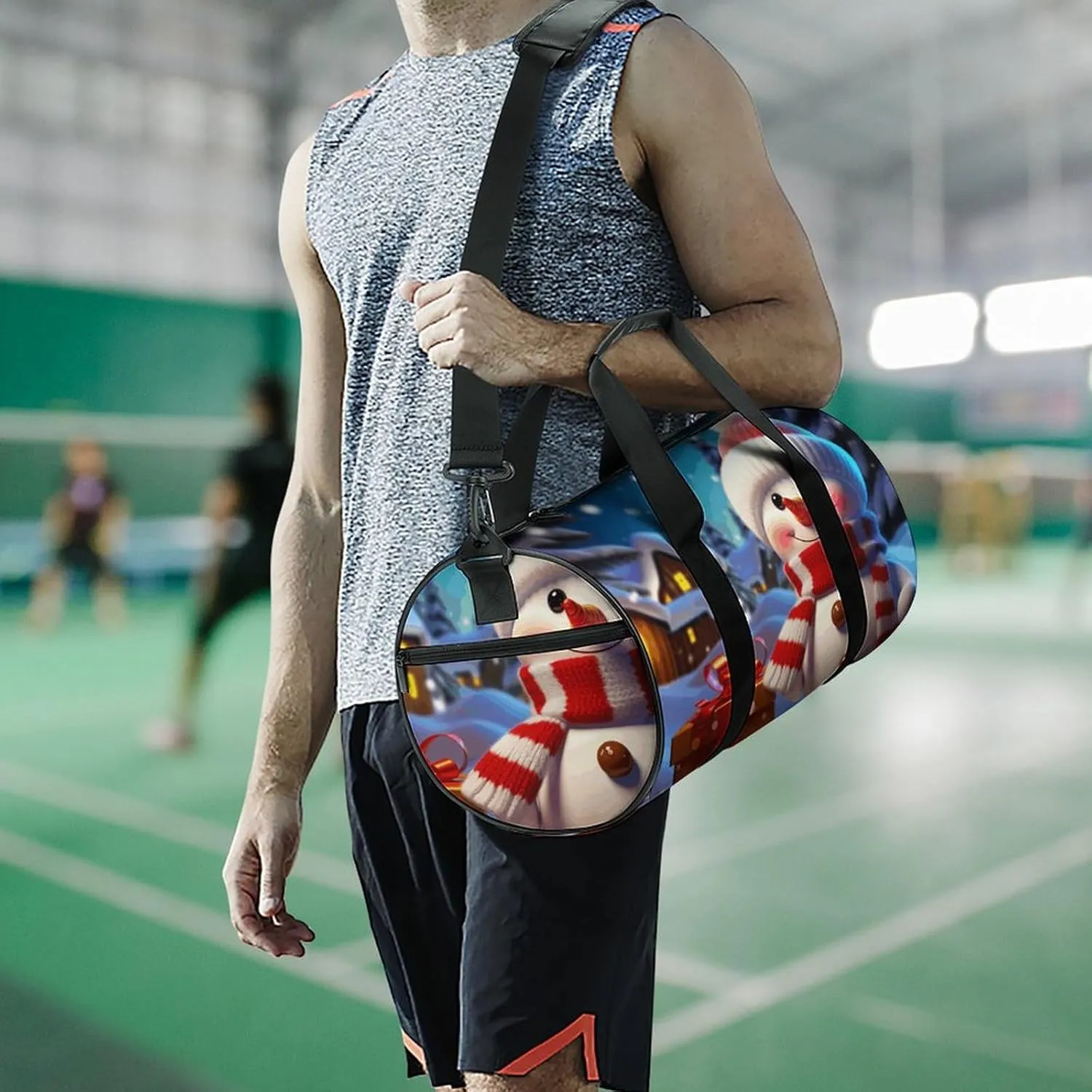 Duffel Bag for Men Women Gym Bag Cute Snowman Travel Duffel Bag Waterproof Overnight Bag for Sports Workout
