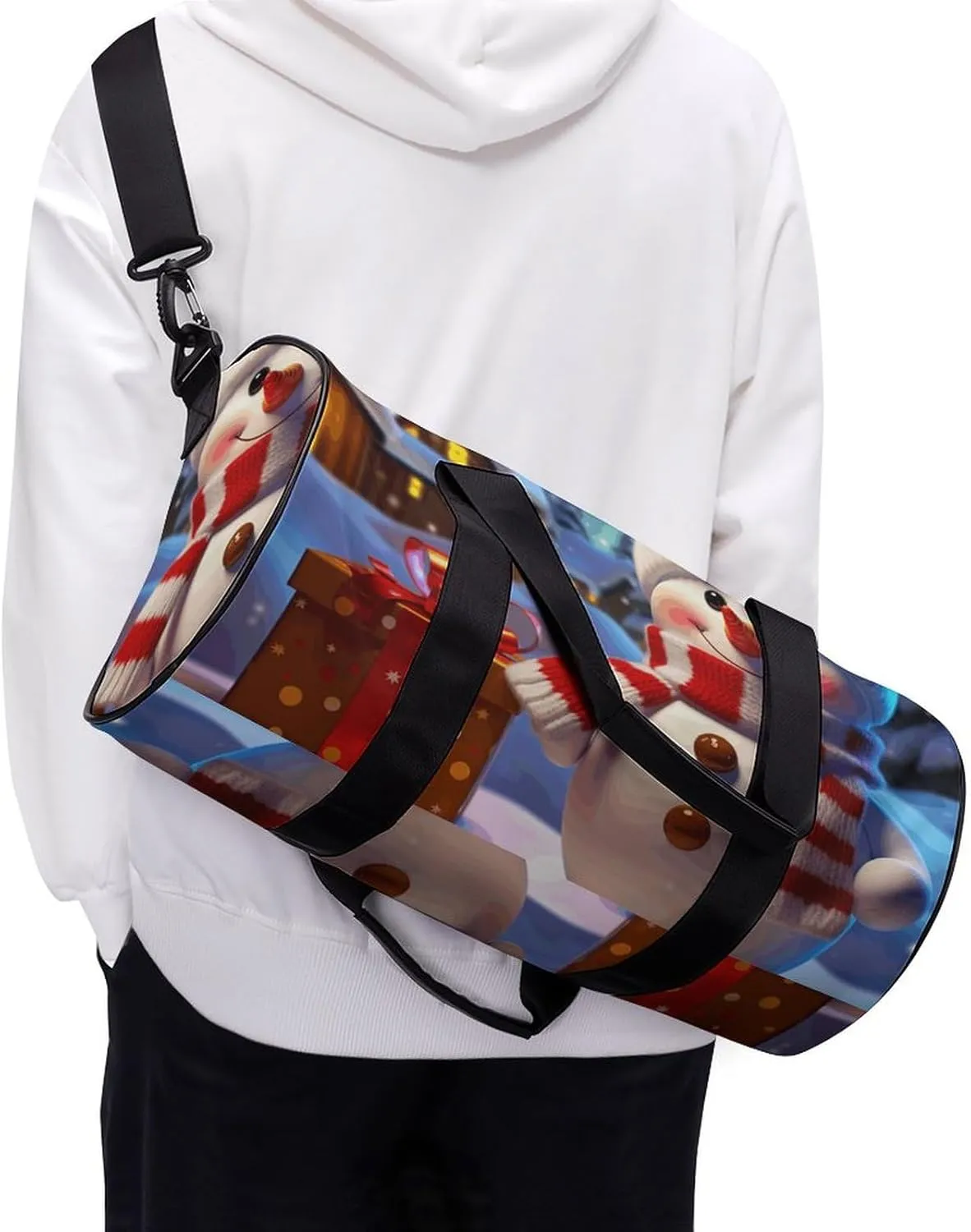 Duffel Bag for Men Women Gym Bag Cute Snowman Travel Duffel Bag Waterproof Overnight Bag for Sports Workout