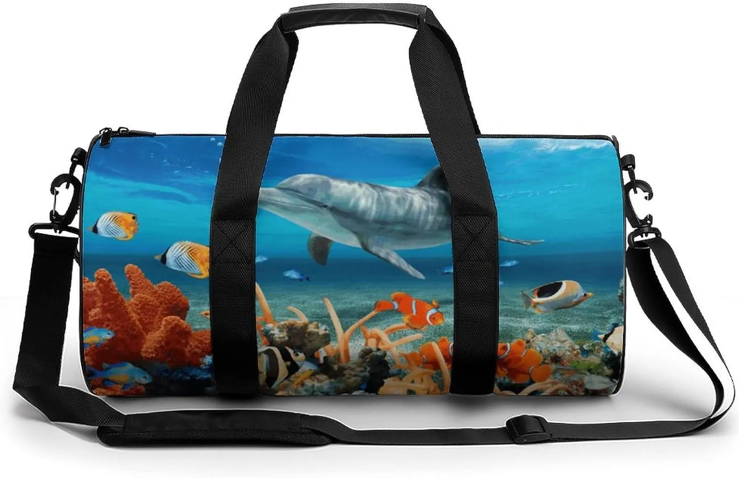 Duffel Bag for Men Women Gym Bag Dolphins Blue Travel Duffel Bag Waterproof Overnight Bag for Sports Workout