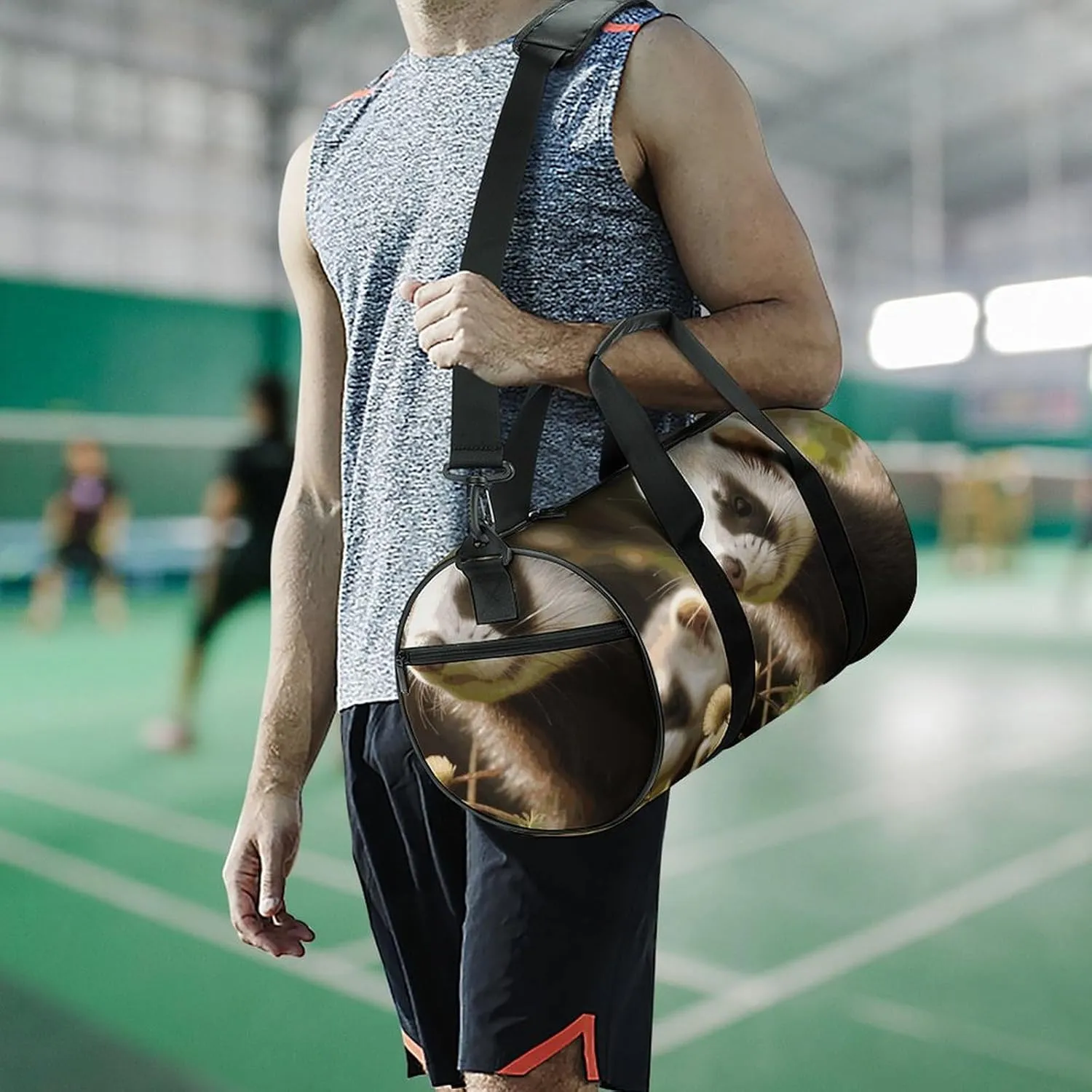 Duffel Bag for Men Women Gym Bag Ferret Travel Duffel Bag Waterproof Overnight Bag for Sports Workout