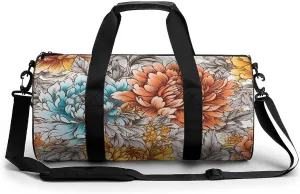 Duffel Bag for Men Women Gym Bag Flower Colors Are Different Travel Duffel Bag Waterproof Overnight Bag for Sports Workout