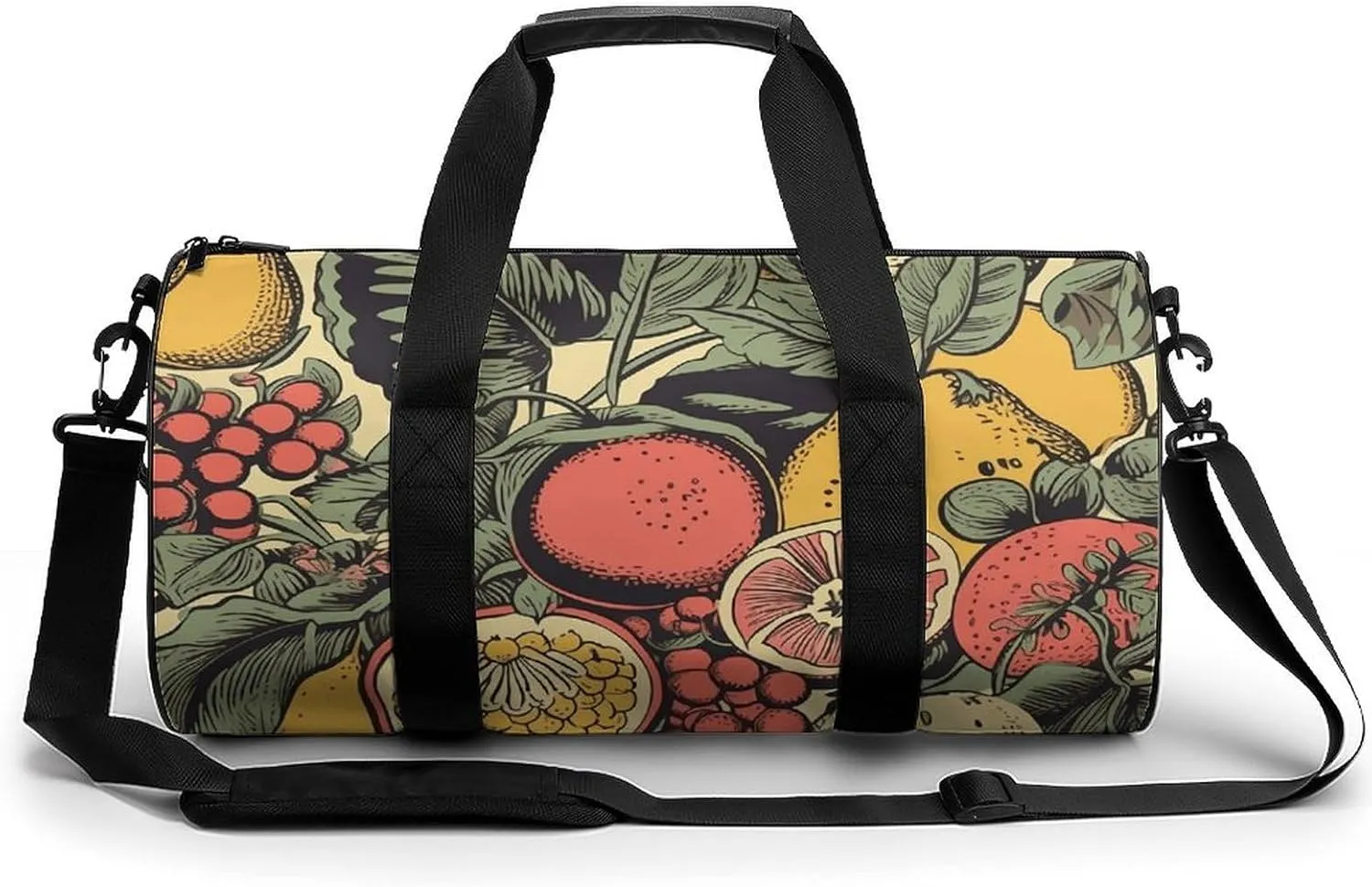 Duffel Bag for Men Women Gym Bag Fruits And Leaves Travel Duffel Bag Waterproof Overnight Bag for Sports Workout