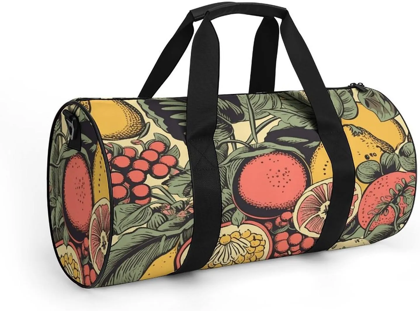 Duffel Bag for Men Women Gym Bag Fruits And Leaves Travel Duffel Bag Waterproof Overnight Bag for Sports Workout