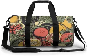 Duffel Bag for Men Women Gym Bag Fruits And Leaves Travel Duffel Bag Waterproof Overnight Bag for Sports Workout