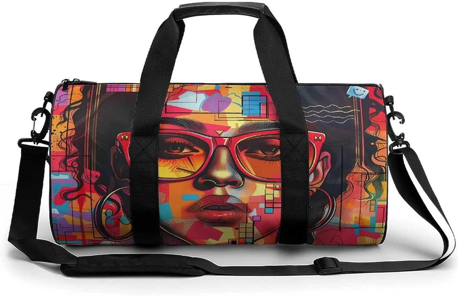 Duffel Bag for Men Women Gym Bag Girl Wearing Sunglasses Travel Duffel Bag Waterproof Overnight Bag for Sports Workout