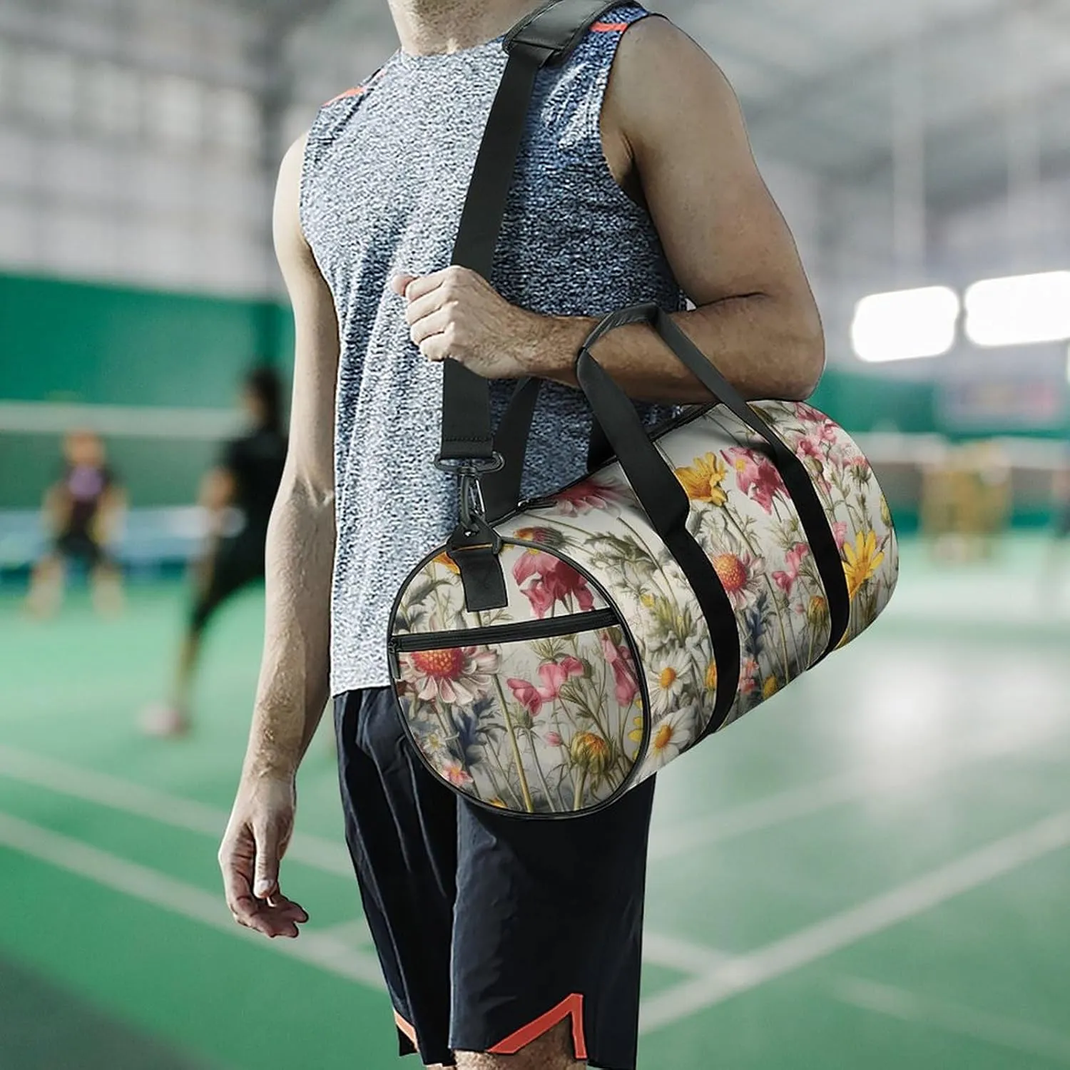 Duffel Bag for Men Women Gym Bag Growing Flowers Travel Duffel Bag Waterproof Overnight Bag for Sports Workout
