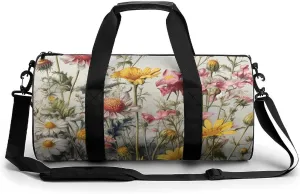 Duffel Bag for Men Women Gym Bag Growing Flowers Travel Duffel Bag Waterproof Overnight Bag for Sports Workout