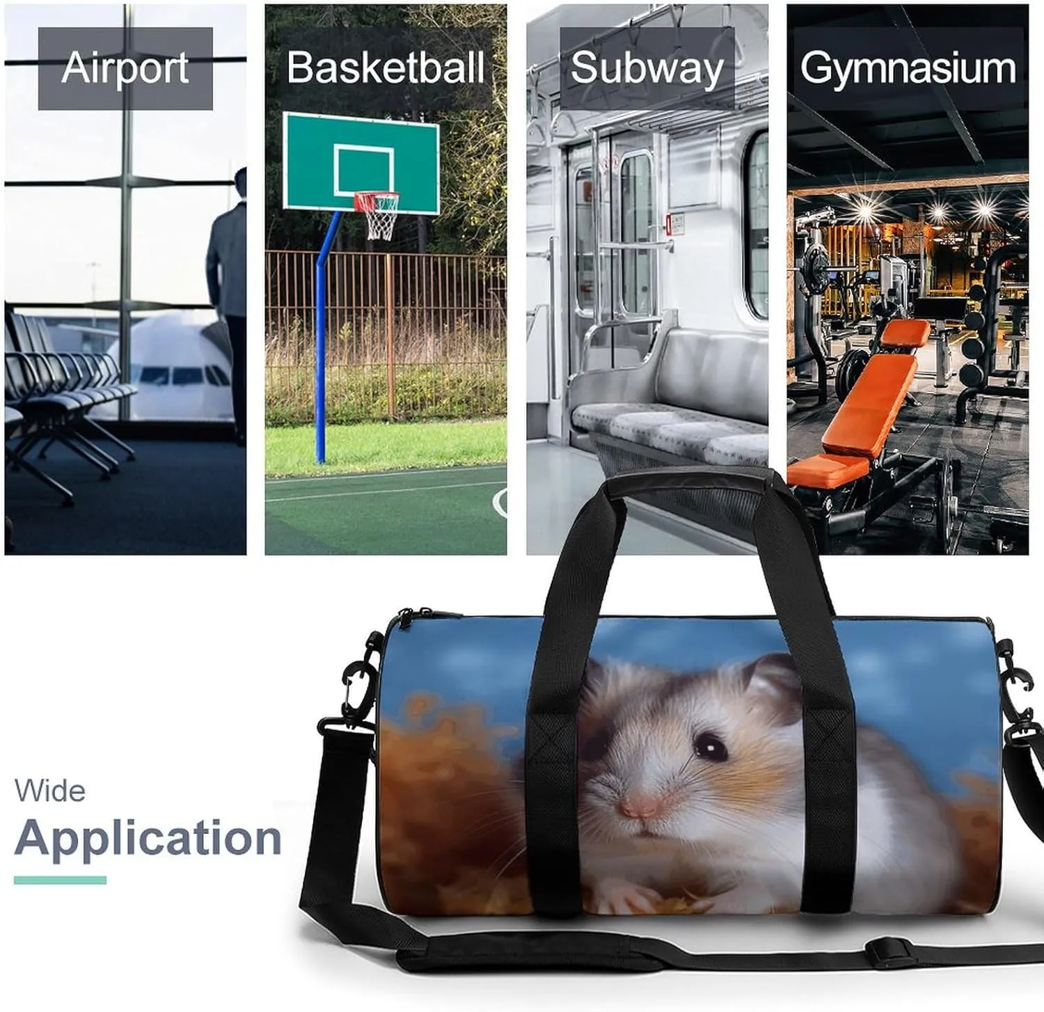 Duffel Bag for Men Women Gym Bag Hamster Travel Duffel Bag Waterproof Overnight Bag for Sports Workout