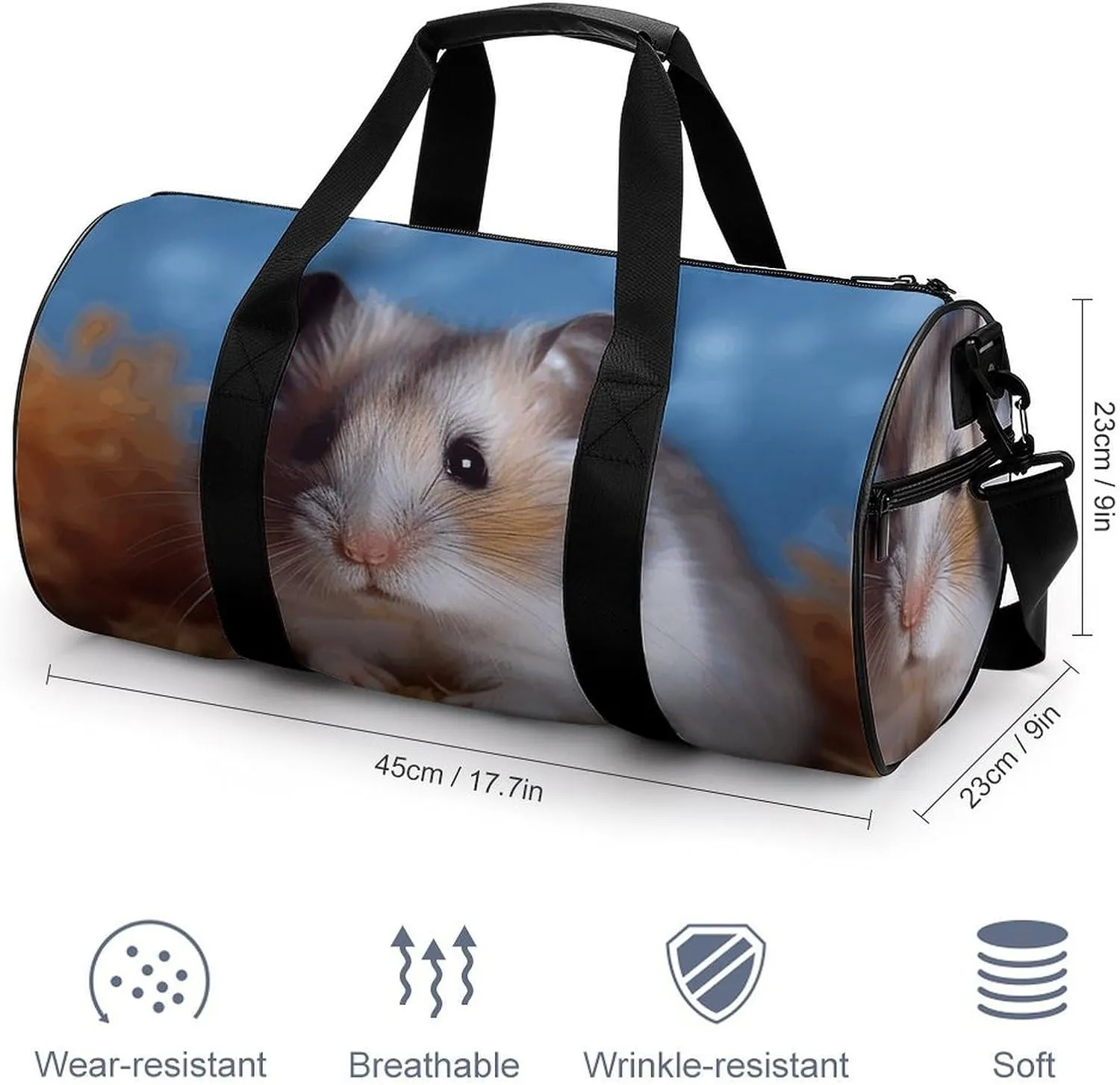 Duffel Bag for Men Women Gym Bag Hamster Travel Duffel Bag Waterproof Overnight Bag for Sports Workout