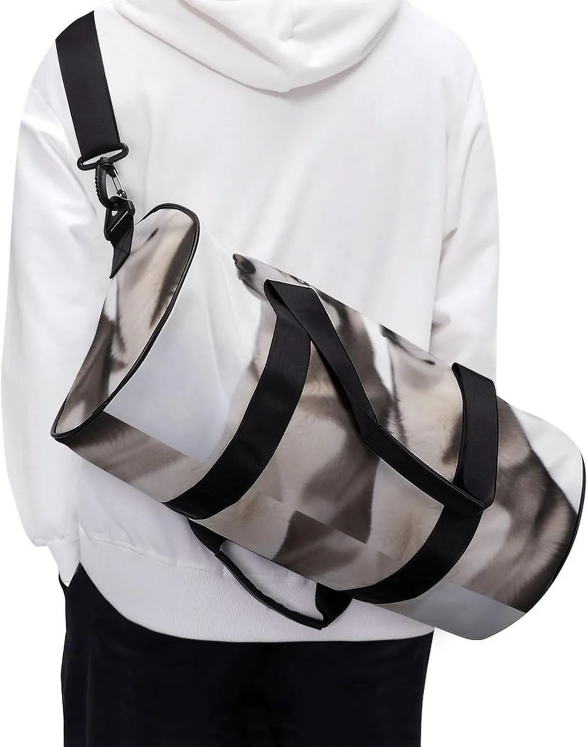 Duffel Bag for Men Women Gym Bag Husky Dogs Travel Duffel Bag Waterproof Overnight Bag for Sports Workout