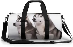 Duffel Bag for Men Women Gym Bag Husky Dogs Travel Duffel Bag Waterproof Overnight Bag for Sports Workout
