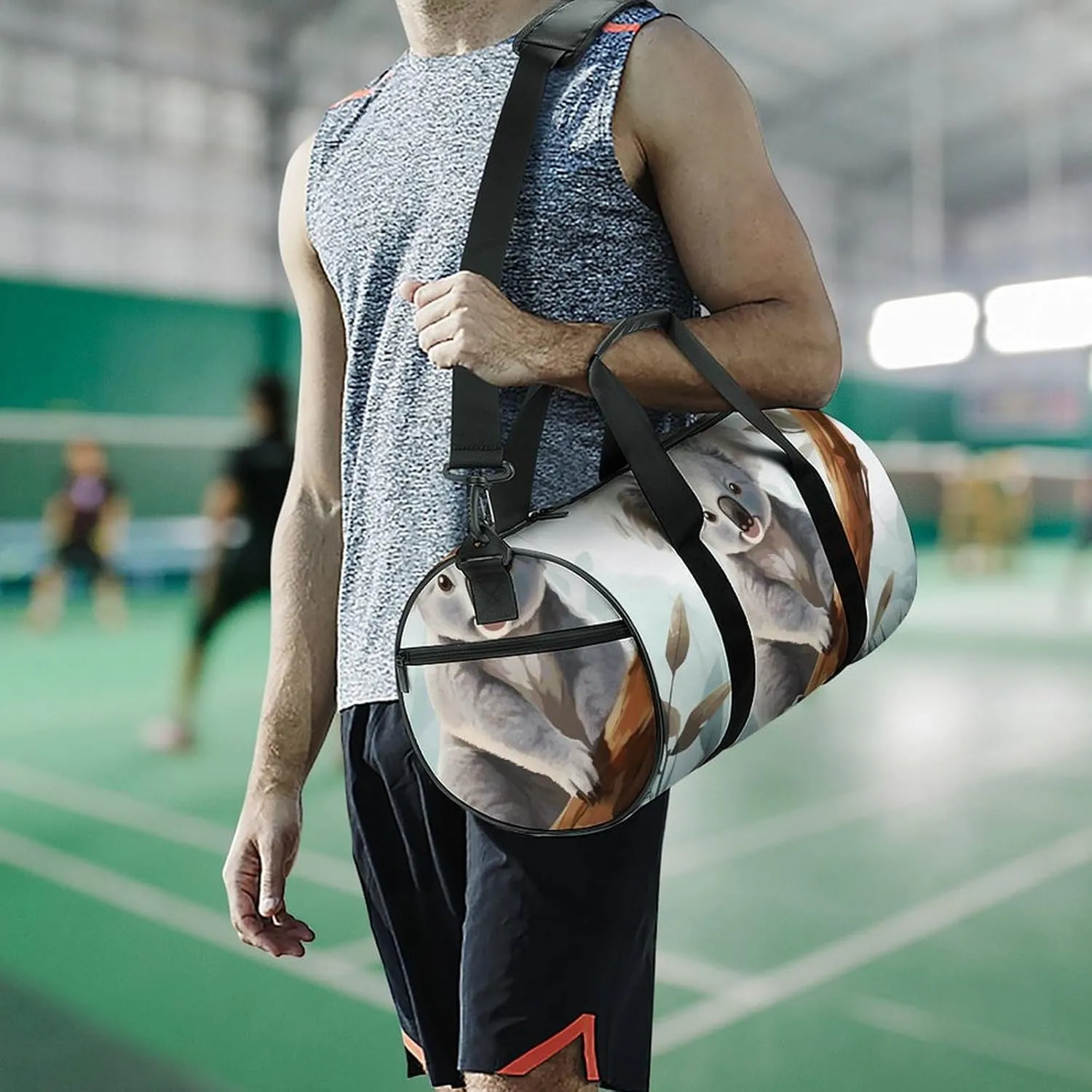 Duffel Bag for Men Women Gym Bag Koala And Butterfly Travel Duffel Bag Waterproof Overnight Bag for Sports Workout