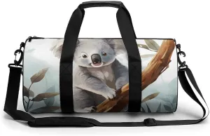 Duffel Bag for Men Women Gym Bag Koala And Butterfly Travel Duffel Bag Waterproof Overnight Bag for Sports Workout