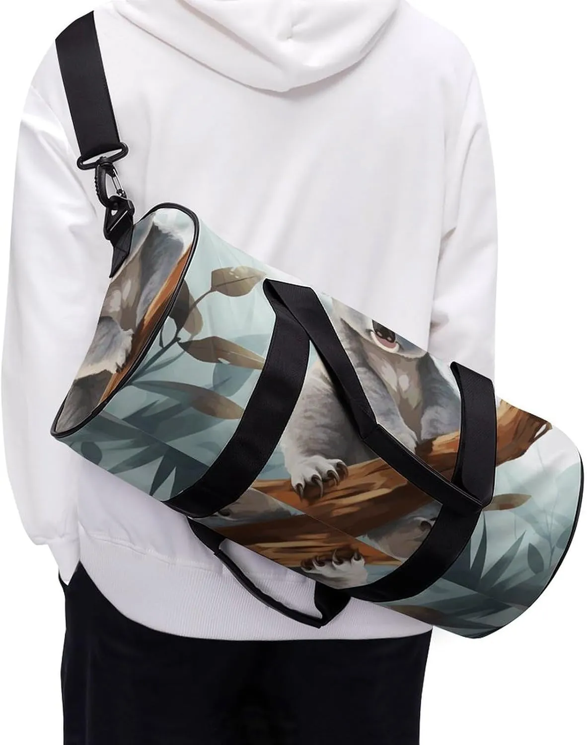 Duffel Bag for Men Women Gym Bag Koala And Butterfly Travel Duffel Bag Waterproof Overnight Bag for Sports Workout
