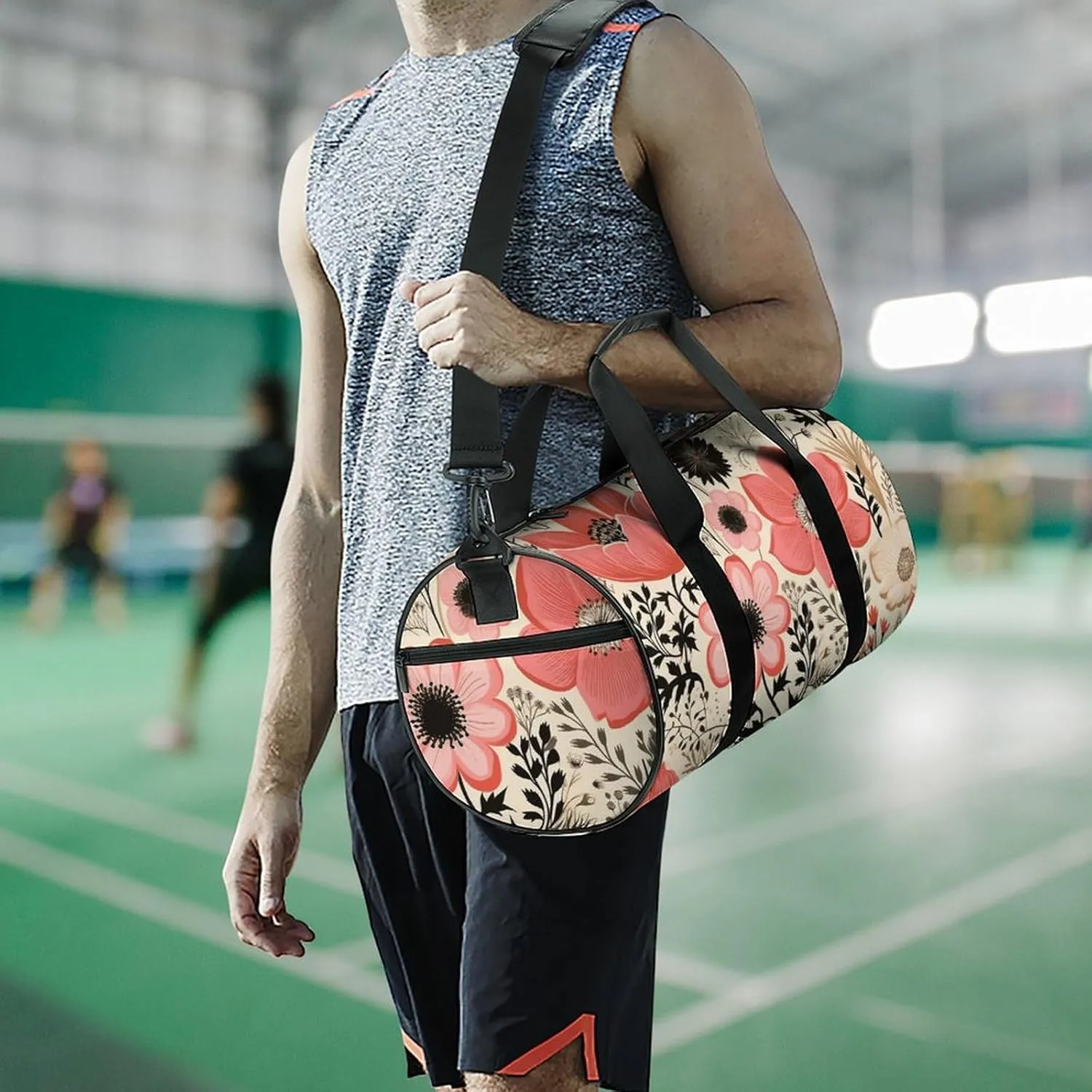 Duffel Bag for Men Women Gym Bag Peach Flower Pictures Travel Duffel Bag Waterproof Overnight Bag for Sports Workout