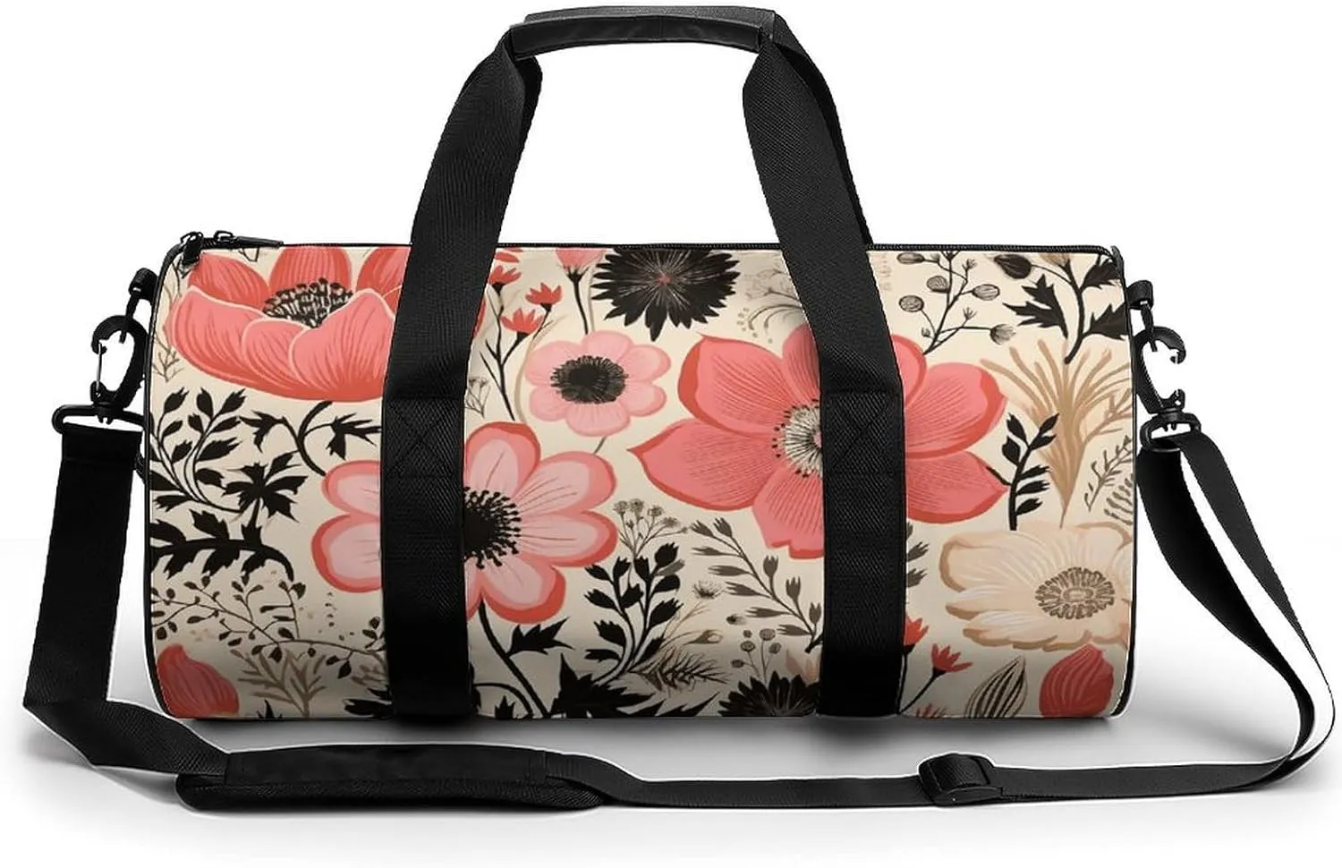 Duffel Bag for Men Women Gym Bag Peach Flower Pictures Travel Duffel Bag Waterproof Overnight Bag for Sports Workout