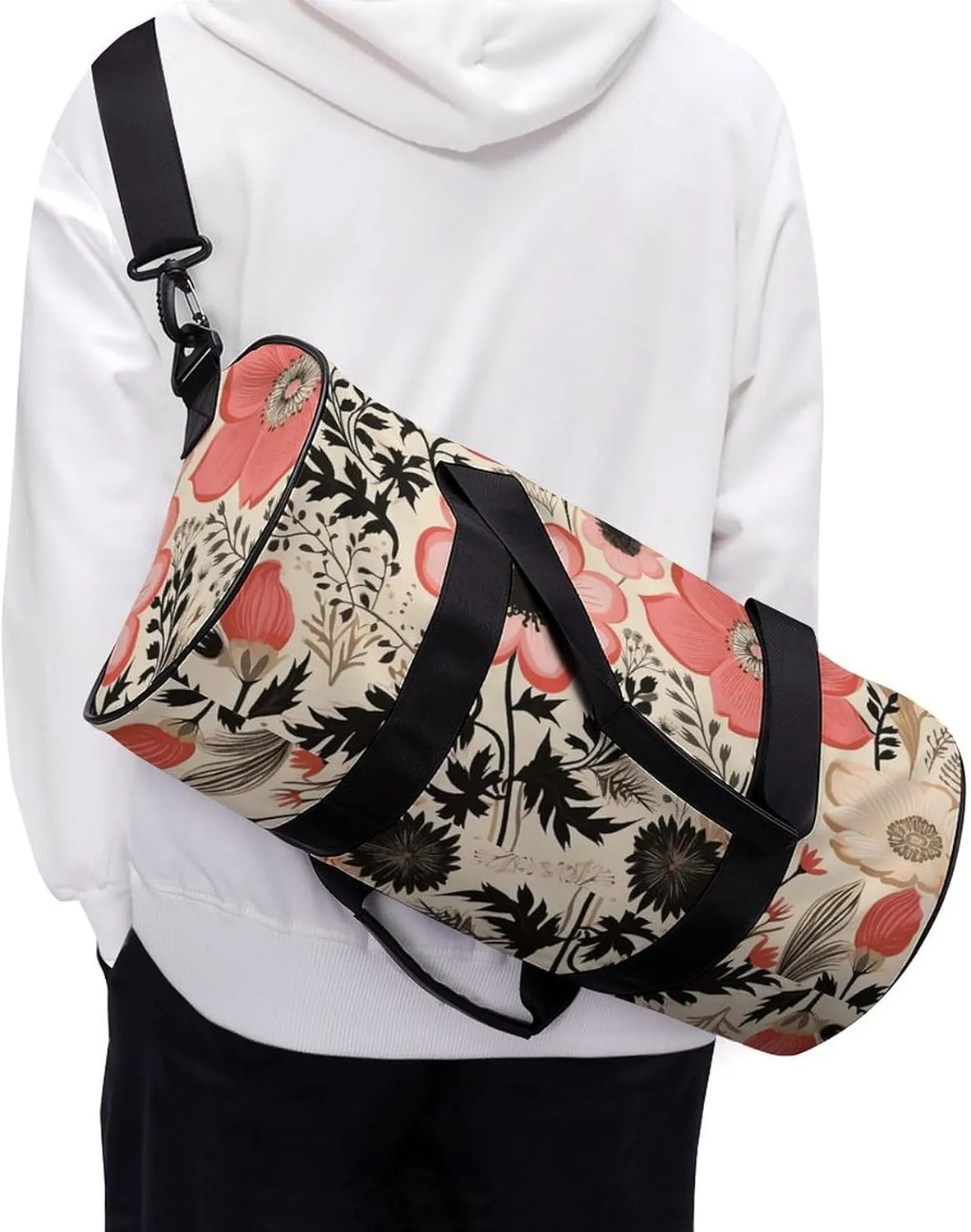 Duffel Bag for Men Women Gym Bag Peach Flower Pictures Travel Duffel Bag Waterproof Overnight Bag for Sports Workout