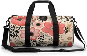 Duffel Bag for Men Women Gym Bag Peach Flower Pictures Travel Duffel Bag Waterproof Overnight Bag for Sports Workout