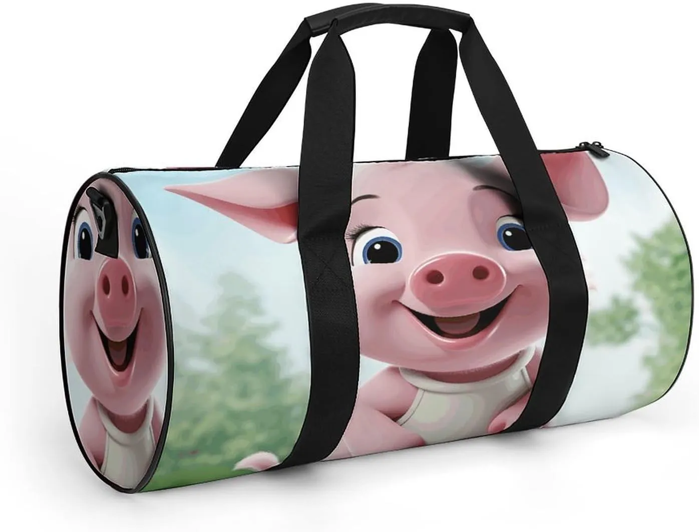 Duffel Bag for Men Women Gym Bag Pink Little Pig Travel Duffel Bag Waterproof Overnight Bag for Sports Workout