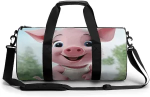 Duffel Bag for Men Women Gym Bag Pink Little Pig Travel Duffel Bag Waterproof Overnight Bag for Sports Workout