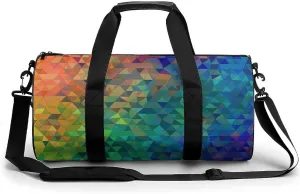 Duffel Bag for Men Women Gym Bag Rainbow Triangle Travel Duffel Bag Waterproof Overnight Bag for Sports Workout