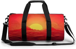 Duffel Bag for Men Women Gym Bag Red Sunrise Travel Duffel Bag Waterproof Overnight Bag for Sports Workout