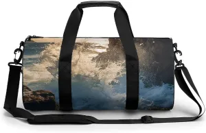 Duffel Bag for Men Women Gym Bag Rocky Coastline Travel Duffel Bag Waterproof Overnight Bag for Sports Workout