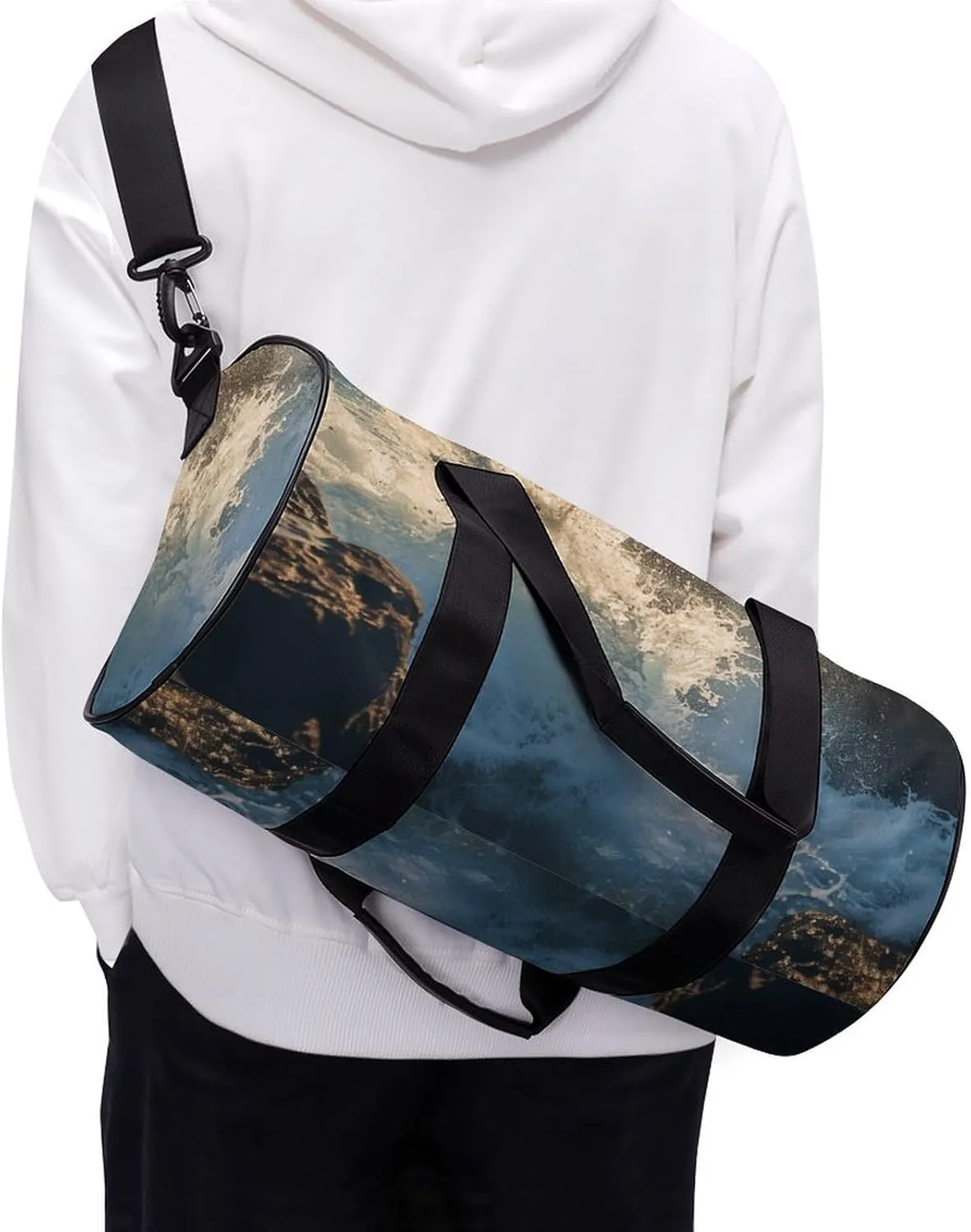 Duffel Bag for Men Women Gym Bag Rocky Coastline Travel Duffel Bag Waterproof Overnight Bag for Sports Workout