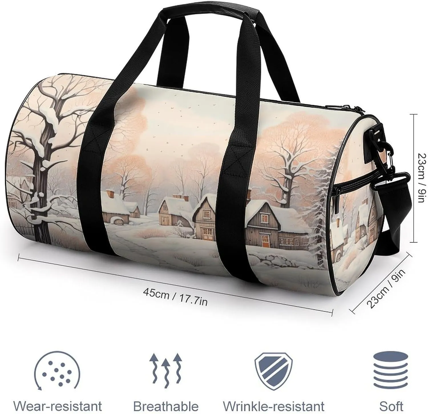 Duffel Bag for Men Women Gym Bag Snow And House Travel Duffel Bag Waterproof Overnight Bag for Sports Workout