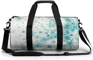 Duffel Bag for Men Women Gym Bag Snowflakes And Glitter Travel Duffel Bag Waterproof Overnight Bag for Sports Workout