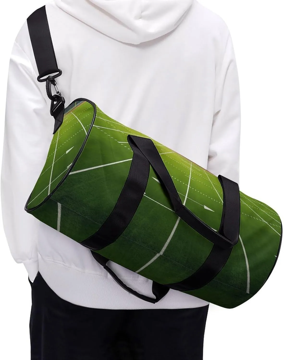 Duffel Bag for Men Women Gym Bag Sports Field in Green Travel Duffel Bag Waterproof Overnight Bag for Sports Workout