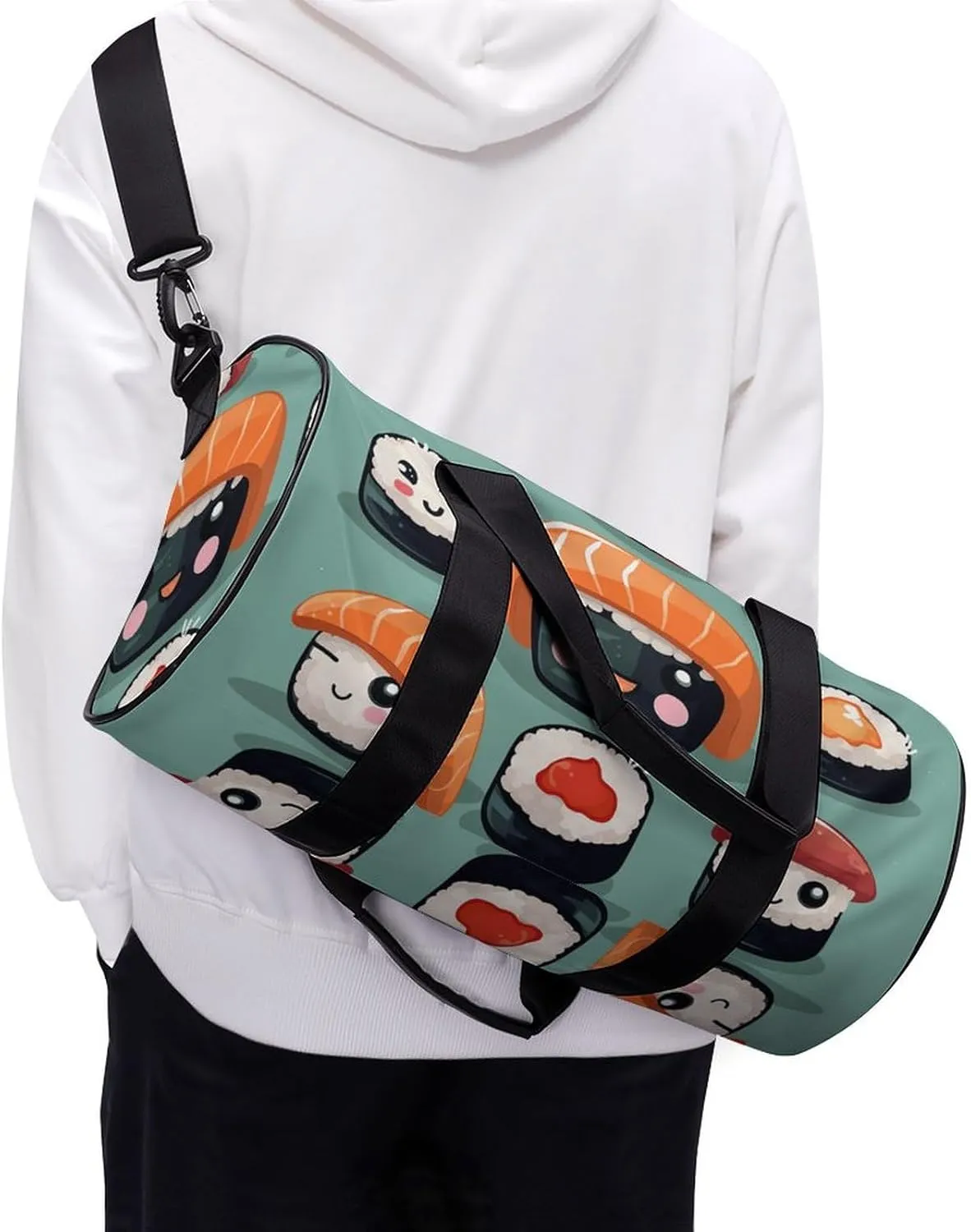 Duffel Bag for Men Women Gym Bag Sushi Travel Duffel Bag Waterproof Overnight Bag for Sports Workout