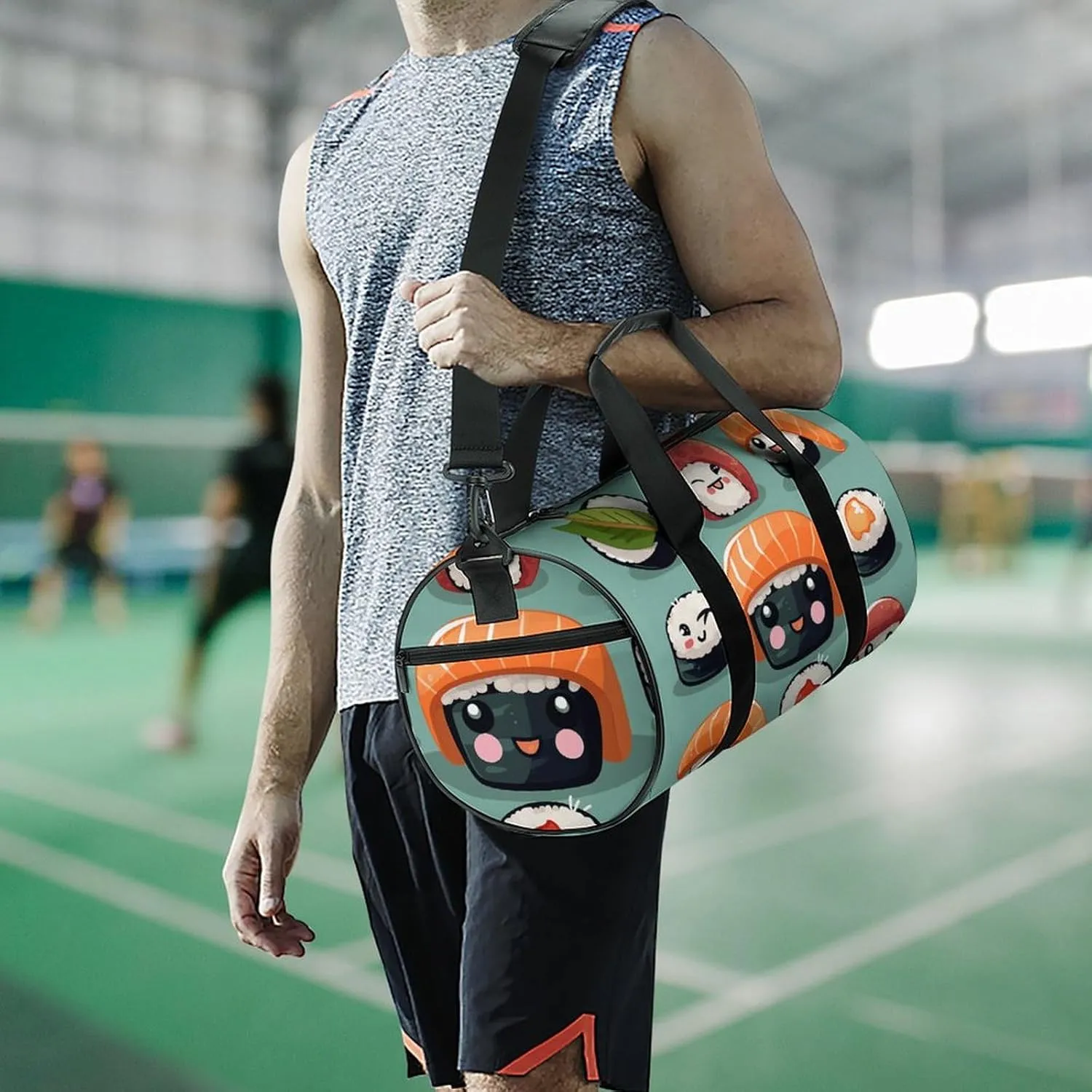 Duffel Bag for Men Women Gym Bag Sushi Travel Duffel Bag Waterproof Overnight Bag for Sports Workout