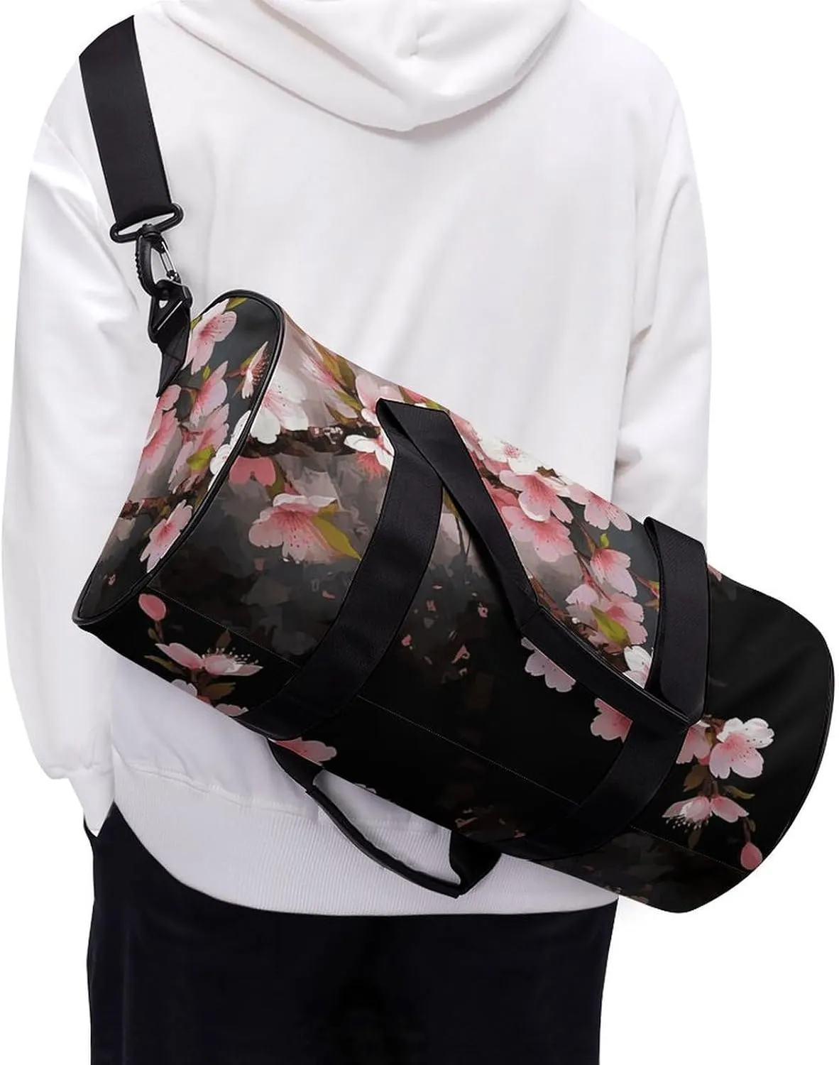 Duffel Bag for Men Women Gym Bag Tempting Cherry Blossoms Travel Duffel Bag Waterproof Overnight Bag for Sports Workout