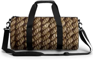 Duffel Bag for Men Women Gym Bag Texture of Braided Rope Travel Duffel Bag Waterproof Overnight Bag for Sports Workout