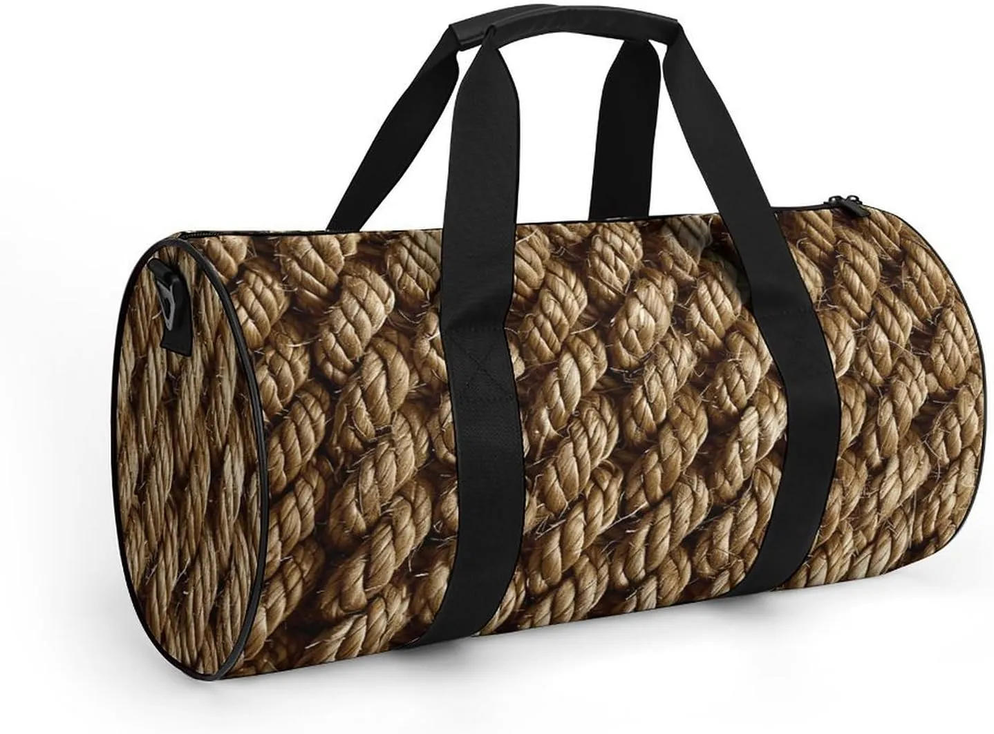 Duffel Bag for Men Women Gym Bag Texture of Braided Rope Travel Duffel Bag Waterproof Overnight Bag for Sports Workout