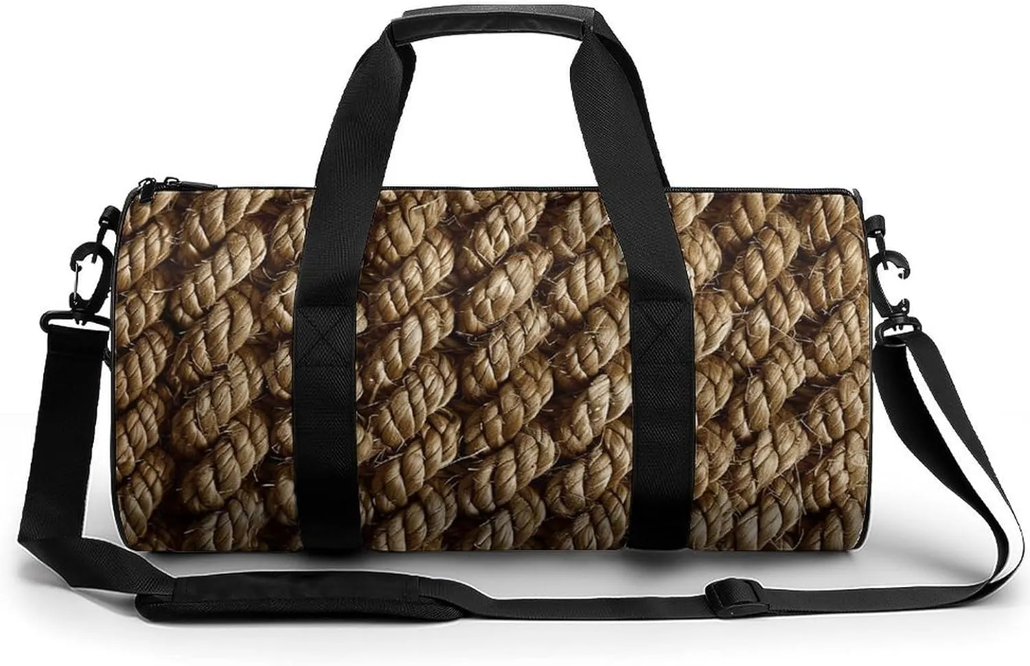 Duffel Bag for Men Women Gym Bag Texture of Braided Rope Travel Duffel Bag Waterproof Overnight Bag for Sports Workout