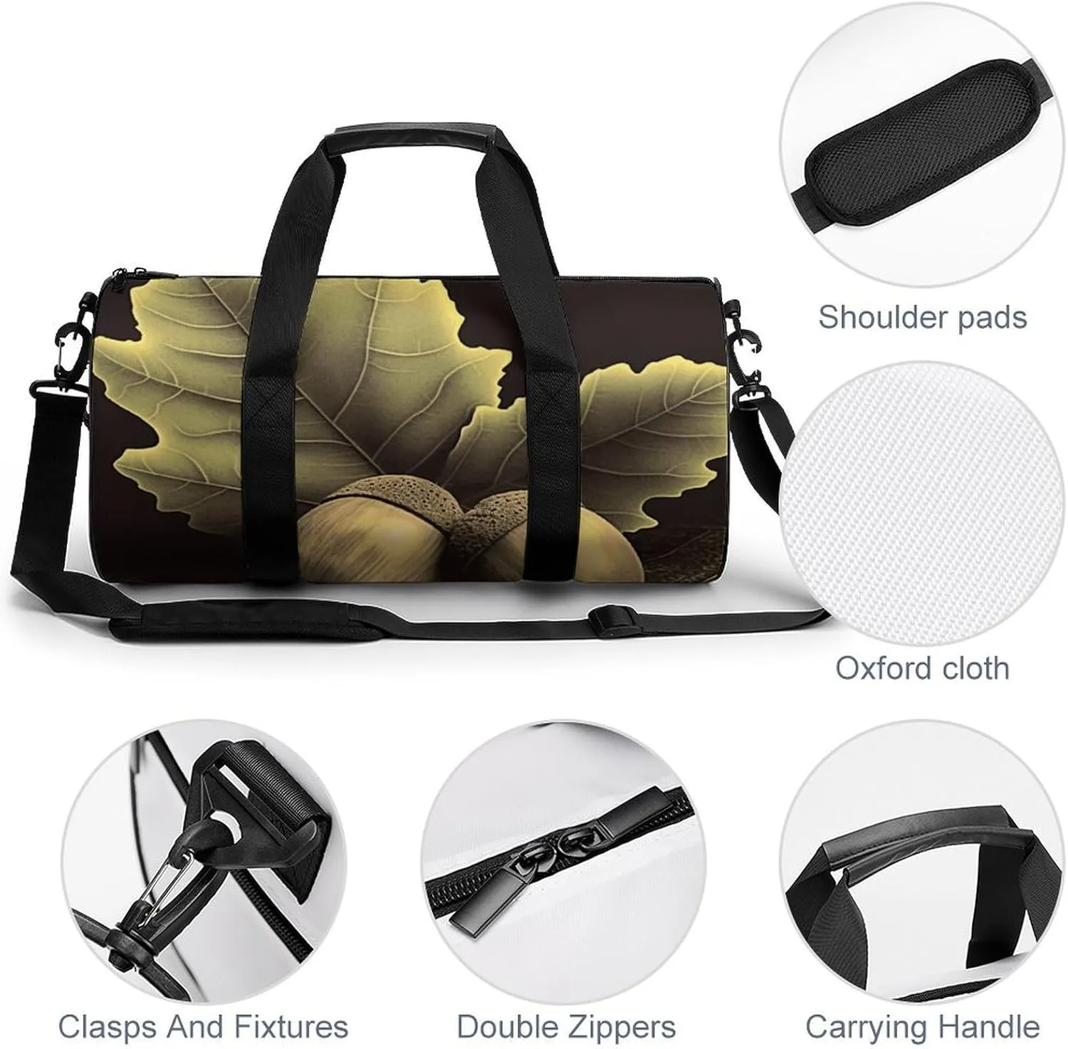 Duffel Bag for Men Women Gym Bag Two Acorns Travel Duffel Bag Waterproof Overnight Bag for Sports Workout