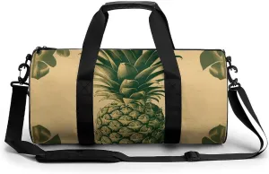 Duffel Bag for Men Women Gym Bag Vintage Welcome Pineapple Travel Duffel Bag Waterproof Overnight Bag for Sports Workout