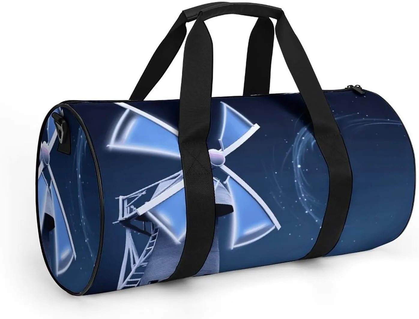 Duffel Bag for Men Women Gym Bag Windmill Blue Travel Duffel Bag Waterproof Overnight Bag for Sports Workout