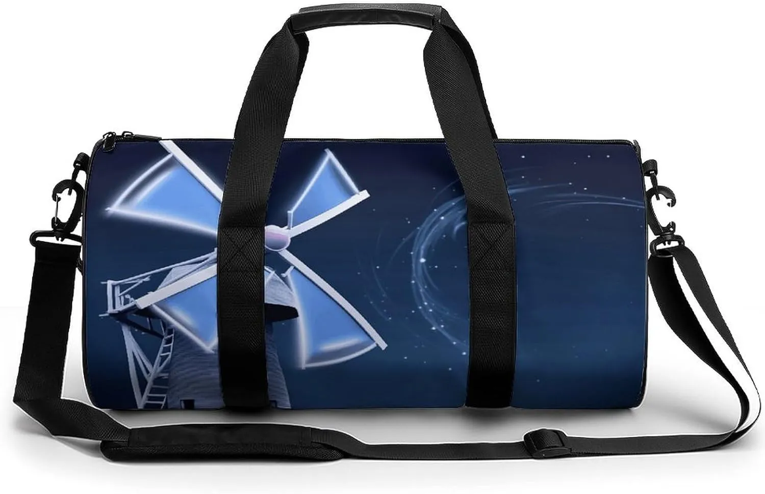 Duffel Bag for Men Women Gym Bag Windmill Blue Travel Duffel Bag Waterproof Overnight Bag for Sports Workout