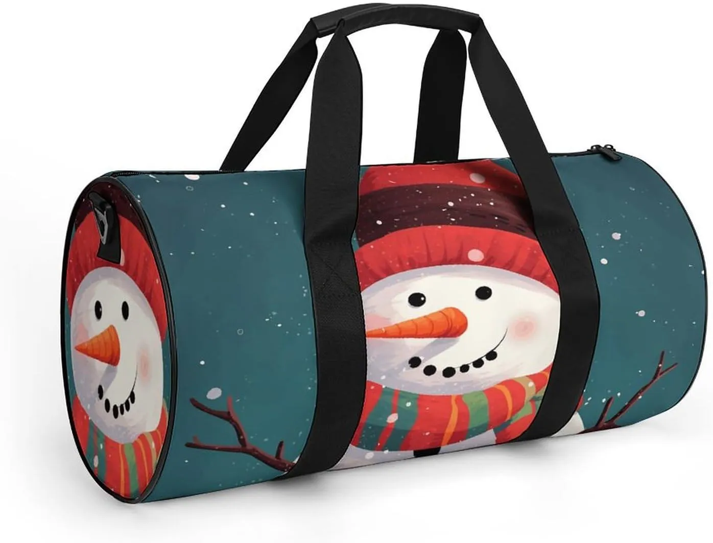 Duffel Bag for Men Women Gym Bag Xmas Snowman Travel Duffel Bag Waterproof Overnight Bag for Sports Workout