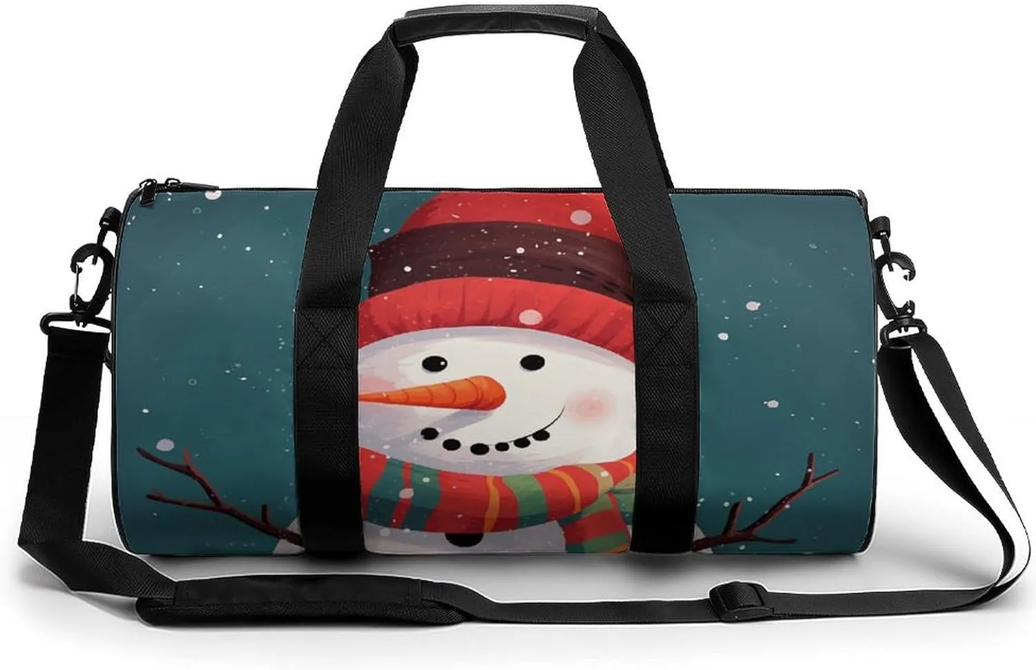 Duffel Bag for Men Women Gym Bag Xmas Snowman Travel Duffel Bag Waterproof Overnight Bag for Sports Workout