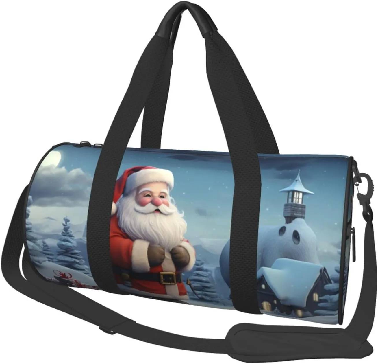 Duffel Bag for Men Women Small Gym Bag Christmas Winter Santa Travel Duffel Bag Waterproof Overnight Bag for Sports Workout